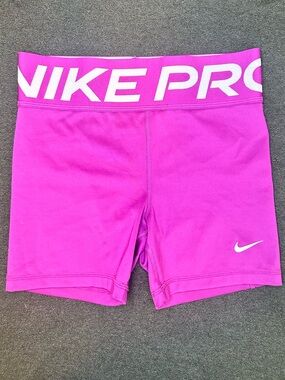 Nike Pro Dri-FIT Shorts Girls Pink Compression Athletic 3.5” Inseam Youth